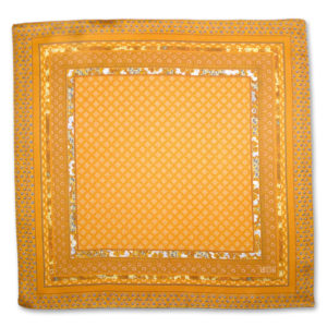 printed gold batik silk pocket square