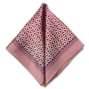 printed bronze pink moresque silk pocket square