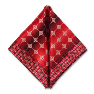 red spot printed silk pocket square