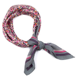 pink mix silk floral printed scarf