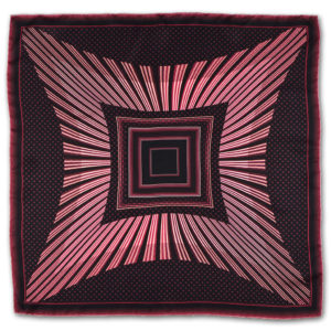 1970's style printed ruby red silk square scarf