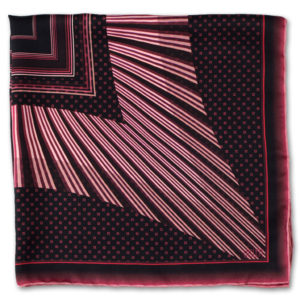 1970's style printed ruby red silk square scarf